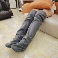 Fleece Leg Warmers Soft Thigh High Socks Long Leg Warmers for Women, Cold Weather, Lounging, Bedtime