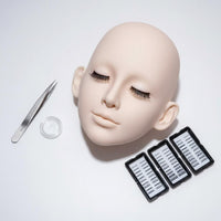 Eyelash Extension Practice Head Soft Gel Eyelash Extension Mannequin Skin-Tone
