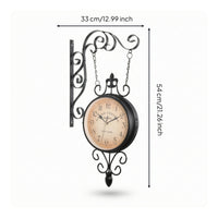 Bracket Clock Wroughtornate Iron Look Clock with Bracket Easy Reading for Hallway