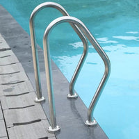 2 Pieces Rustproof Pool Handrail Corrosion-Resistant Swimming Pool Handrail Cylindrical Hardware Sturdy for Hotel Operators