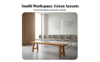 Multipurpose Use Solid Wood Meeting Table Spacious Workspace Long Conference Table Thickened Tabletop Minimalist Training Desk Hand Polished for Business Teams, Students, Professionals, Library, Study Room