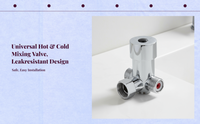 Touchless Bathroom Sink Faucet, Automatic detector Mixing Valve, Temperature Control Brass Accessory