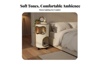 Round Nightstand with Storage alcove Space-Saving Round Tiered Cabinet for Bedroom