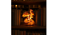 Dragon-Adorned Pumpkin Halloween Pumpkin Figurine with Dragon Decorative for Desk
