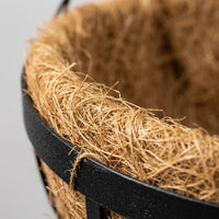 Plant Pots and Hanging Basket for Garden Decor, Coconut Fiber Lined Indoor Plant Pot with Chain, Rustic Wall Planter, Outdoor Plant Pot Piece