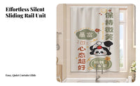 Push-Pull track system Curtain Waterresistant Kitchen Shade Easy to Clean for Small accessibleings