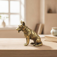 Brass Dog Figurine Miniature Brass Dog Statue Small for Collectors