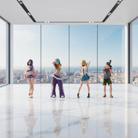 Street Photo Girl Figurines Detailed Paint Miniature Scene People for Collectors