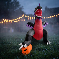 Giant Inflatable Dragon with Pumpkin Large Inflatable Dragon Outdoor Yard Decoration Spooky for Lawn