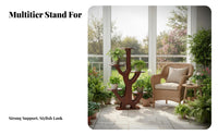 Multi-Tier Tree-Shaped Pot Holder Space Saving 5-Tier Plant Stand Anti-Slip Feet