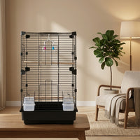 Large Bird Cage and Two-Tier Parrot Cage for Cockatiel, Indoor Double Tier Bird Cage with Accessories, Spacious Mansion Design for Parakeet