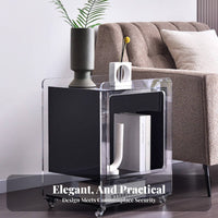 2-Tier Rolling Stand Transparent Look 2-Tier Rolling Shelf Multi-Functional