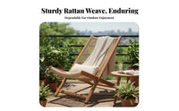 Woven Rope Recliner Foldable Lounge Chair Sturdy Frame Er Proceed Nomic Design for Patio, Garden