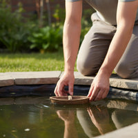 Pond Landscape Boat Realistic Wood Texture Garden Decor for Courtyard