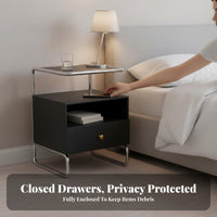 Bedside Cabinet with Open Shelf Light Luxury aesthetic for Hallway, Adults, Students