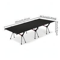 Height-Adjustable Camping Cot Foldable Folding Cot Long-Lasting Folding Bed Wide for Campers, Outdoor