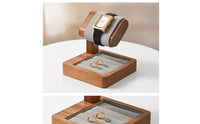 Watch Stand Valet Tray Padded Watch Display with Space-Saving Tray for Dresser, Counter