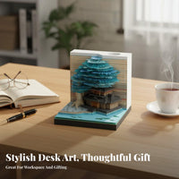 3D Memo Pad Calendar Creative Gift Paper Sculpture Calendar Multi-Functional Tear-Away Art Notepad for Friends, Students, Desktop, Home Decor, Bedroom