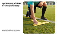 18 Pieces Flat Point Marker Set Indoor & Outdoor Use Court Perimeter Lines Portable Sports Marker Markers for Athletes, PE Teachers