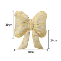 Bow Shaped Pillow Jacquard Bow Pillow Gathered Knot for Office Seat