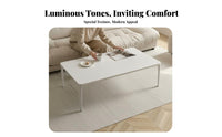 Minimalist design aesthetic Twolayer Rectangular Table Modern Design Household Furniture Space-Saving Easy to Clean for Apartment Dwellers, Homeowners, Families, Living Room, Home, Lounge Area, Den