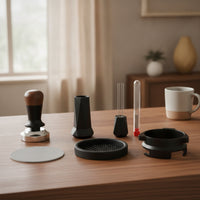 5 Pieces Espresso Pressing Set Weighted Espresso Tamper Walnut Accessory for Baristas