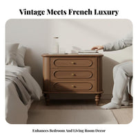 2-Drawer Bedside Table Distressed Finish Nightstand Vintage design areaSaving for Apartment Dwellers, Bedroom, Home Office