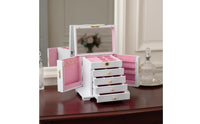 Wooden Jewelry Box Vintage Design Drawer Jewelry Box Large Capacity for Bedroom