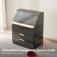 Desktop Makeup Case with Drawers particleprotective Cosmetic Holder Elegant Design