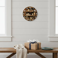 Cat Print Wall Clock Silent Movement Home Decor Battery Operated for Bedroom