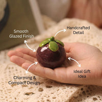 Home Decor Ceramic Fruit Ornament for Desk and Tea Tray, Porcelain Figurine with Glazed Finish