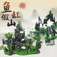 热款山石鱼缸造景观赏假山仿真树脂工艺水族箱装饰摆件厂家直供
