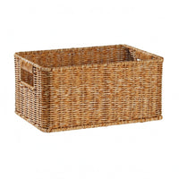 Rattan Basket Open Top Braided Container Basket Side Handles