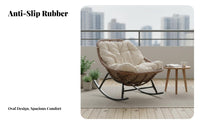 Upholstered Sled Base rocking chair Highsupportive assistance Rocking Chair Thick pad Sturdy Frame for Adults, Patio