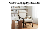 Padded Wood Armchair Comfortable Spine Supportrest Single Sofa Sturdy Construction Thick Paddinging for Homeowners, Balcony
