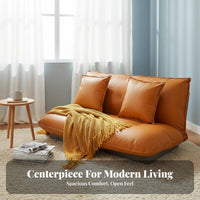 Adjustable Sleeper Loveseat Converts to Bed Floor Sofa Wide Two-Person Seat