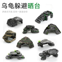 Resin Reptile Hide and Basking Platform for Aquarium and Terrarium