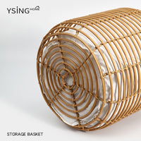 Rattan-Style Plastic Laundry Basket, Large Capacity, Rustic Style