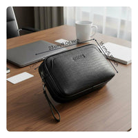 Multi-Compartment Men's Clutch Bag Multiple Compartments Large Capacity Organizer Clutch Detachable Wrist Strap Anti-Theft Hand Bag Lightweight for Businessmen, Travelers, Casual Use, Business, Office