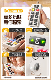 Elevator Panel Simulation Button Montessori Early Education Toy with Lights and Sounds for Toddlers