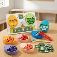Dinosaur Egg-Shaped Counting Toy Fine Motor Skills Wooden Counting Toy Number Matching Eggs Color Sorting Wooden Number Eggs