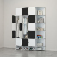 Cube Wardrobe Cabinet Multi-Compartment Corner Wardrobe Steel Frame