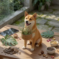 and-White Dog Statue Fiberglass Akita Statue Hand-Painted Figurine for Entryway
