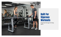 Dumbbell Rack, Doubletier, Commercial Gym Equipment, Sturdy Steel, Space-Saving Stand