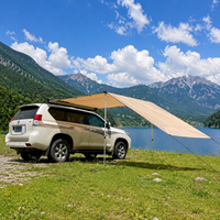 Car Side Awning for Car Camping, Car Side Tent, Polyester, 2m, High Waterproof, Black, Double-sided
