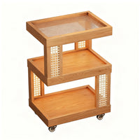 2-Tier Rolling Nightstand Multifunctional Multi-Tier Rolling Cart Space-Saving