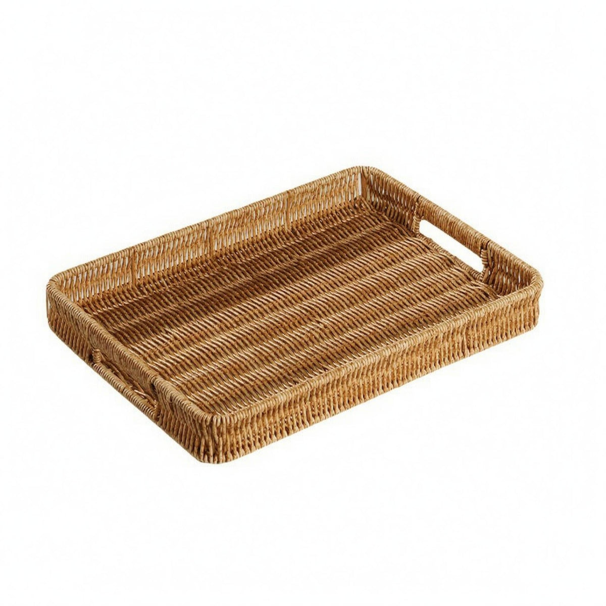 Handwoven Tray Basket Open-Top Wicker Tray Basket Look Home Storage