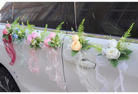 Artificial Flowers for Wedding Car Rearview Mirror Decoration Wedding Car Team Arrangement Butterfly Wedding Chair Back Flowers Staircase Handrail Bou