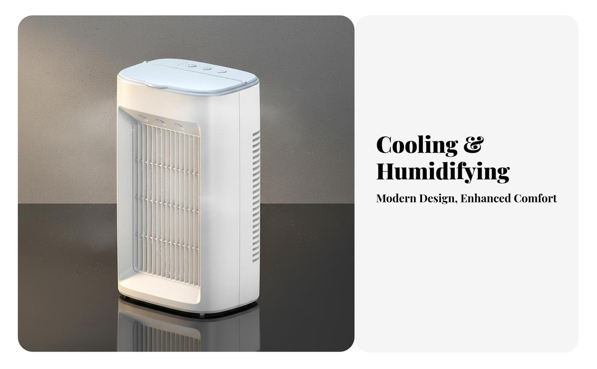 Desktop Misting Fan Quiet Twin Fan Humidifier Low Noise Portable Water-Cooled Climate Control Device for Students, Office Workers, Dorm Room, Bedroom