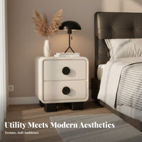2-Drawer End Table Space-Saving Nightstand Stable Construction for Home, Renters